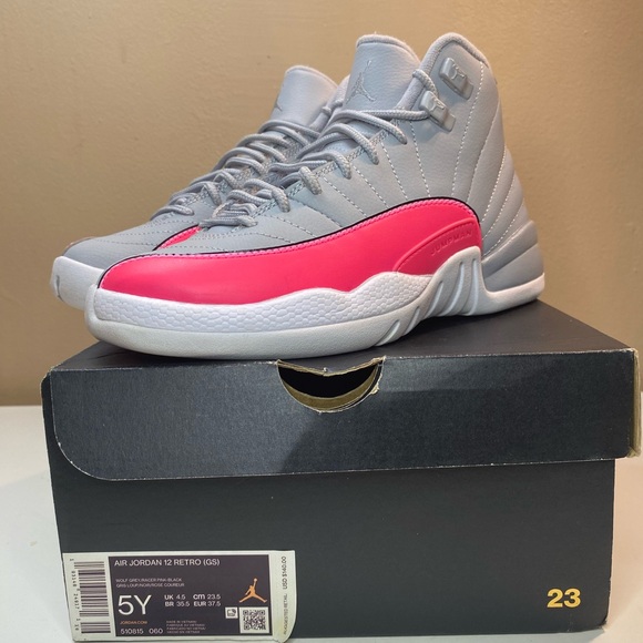 🔥NIKE JORDAN RETRO ‘WOLF GREY RACER PINK’ SIZE 6.5 WMNS 5 YOUTH 510815-060 - Picture 2 of 8